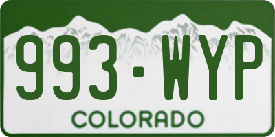 CO license plate 993WYP