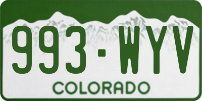 CO license plate 993WYV