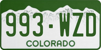 CO license plate 993WZD
