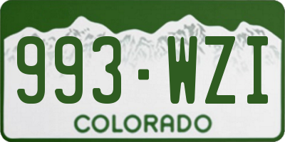 CO license plate 993WZI