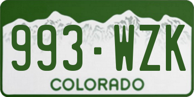 CO license plate 993WZK