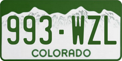 CO license plate 993WZL