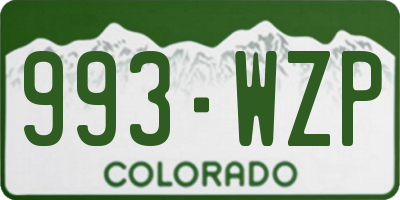 CO license plate 993WZP
