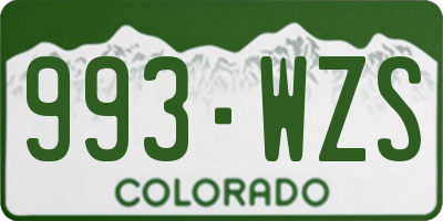 CO license plate 993WZS
