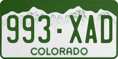 CO license plate 993XAD