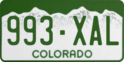 CO license plate 993XAL