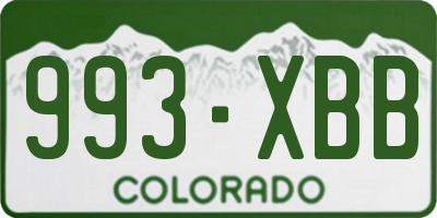 CO license plate 993XBB