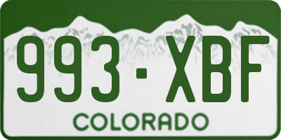 CO license plate 993XBF