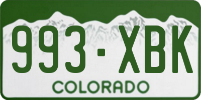 CO license plate 993XBK