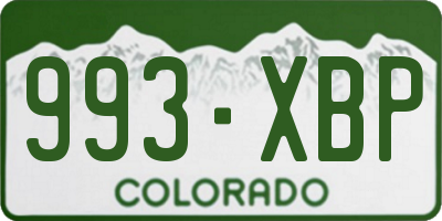 CO license plate 993XBP