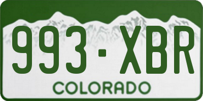 CO license plate 993XBR