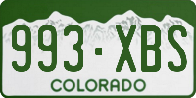 CO license plate 993XBS