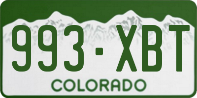 CO license plate 993XBT
