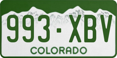 CO license plate 993XBV