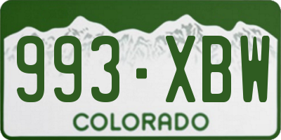 CO license plate 993XBW