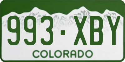 CO license plate 993XBY