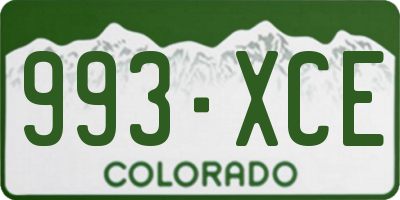 CO license plate 993XCE
