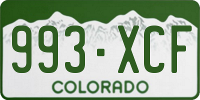 CO license plate 993XCF