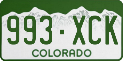 CO license plate 993XCK