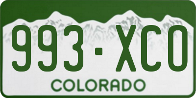 CO license plate 993XCO