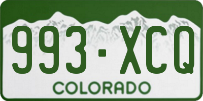 CO license plate 993XCQ