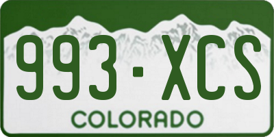 CO license plate 993XCS