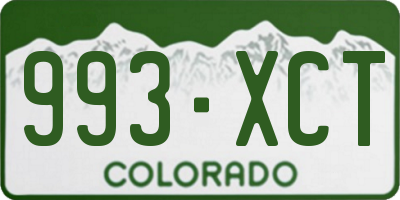 CO license plate 993XCT