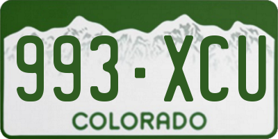 CO license plate 993XCU