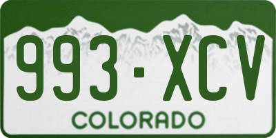 CO license plate 993XCV