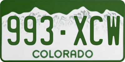 CO license plate 993XCW