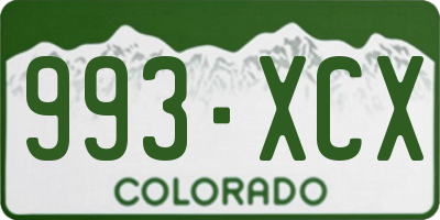 CO license plate 993XCX