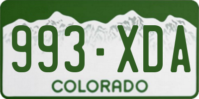 CO license plate 993XDA