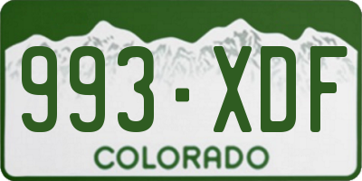 CO license plate 993XDF