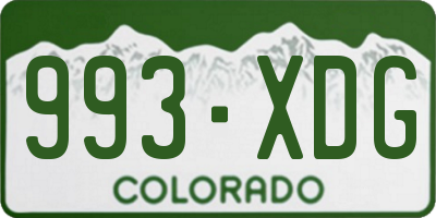 CO license plate 993XDG