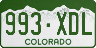 CO license plate 993XDL