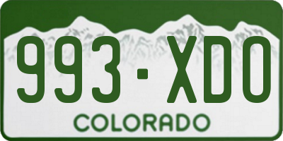 CO license plate 993XDO