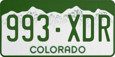 CO license plate 993XDR
