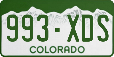 CO license plate 993XDS