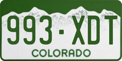 CO license plate 993XDT
