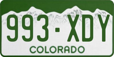 CO license plate 993XDY