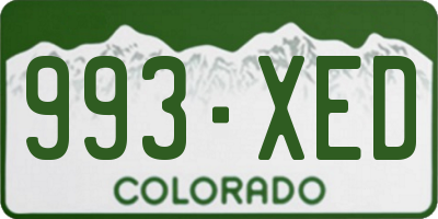 CO license plate 993XED