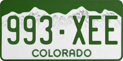 CO license plate 993XEE