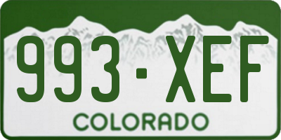 CO license plate 993XEF
