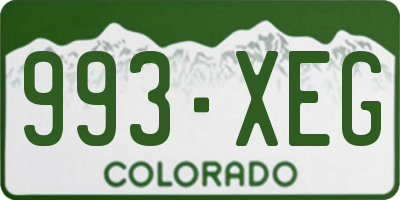 CO license plate 993XEG