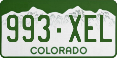 CO license plate 993XEL