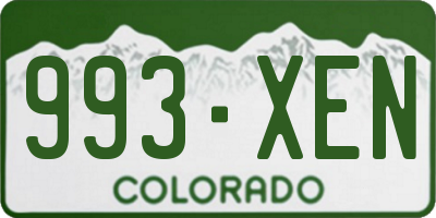 CO license plate 993XEN