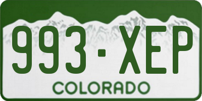 CO license plate 993XEP