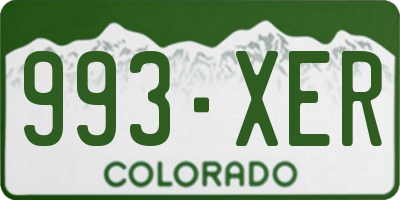 CO license plate 993XER