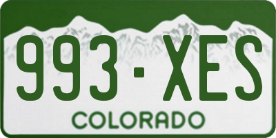 CO license plate 993XES