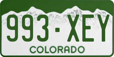 CO license plate 993XEY
